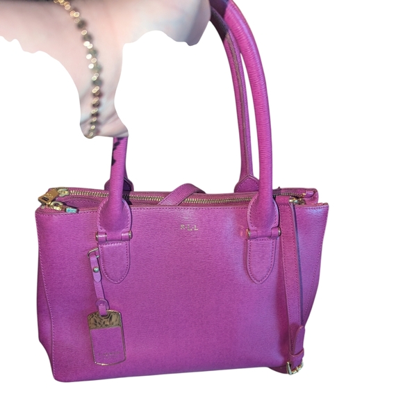 Lauren Ralph Lauren Pink Tote with Gold Accents *Slight Flaw* - Picture 13 of 15